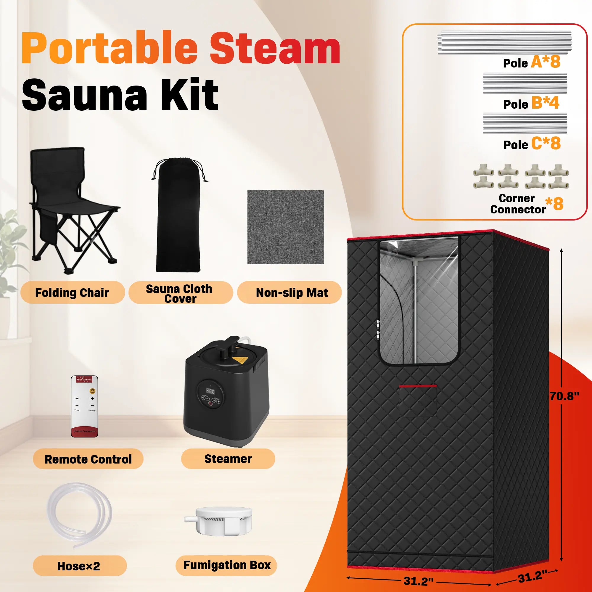 Portable Dry Sauna SPA Full Body Sauna Box