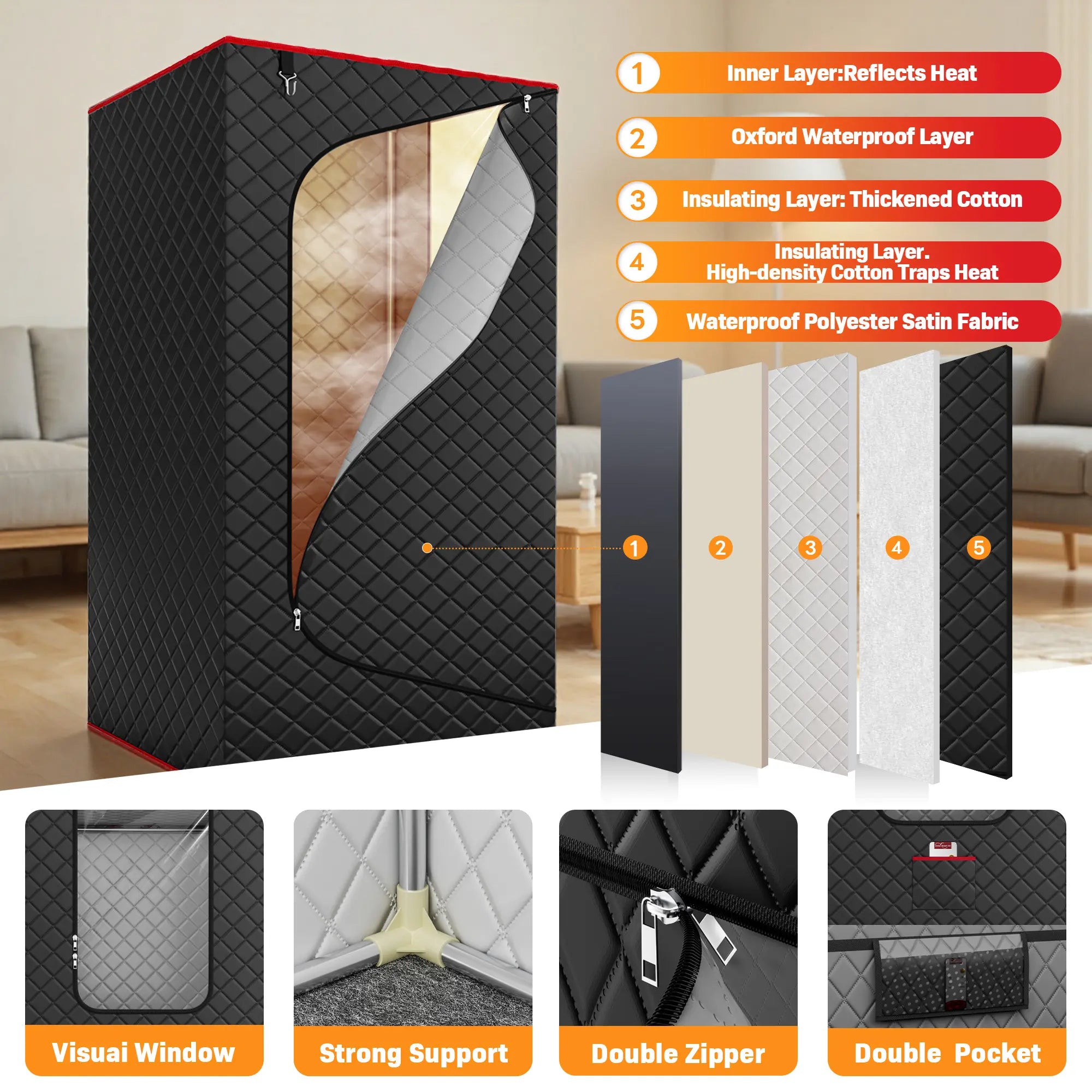 Portable Dry Sauna SPA Full Body Sauna Box